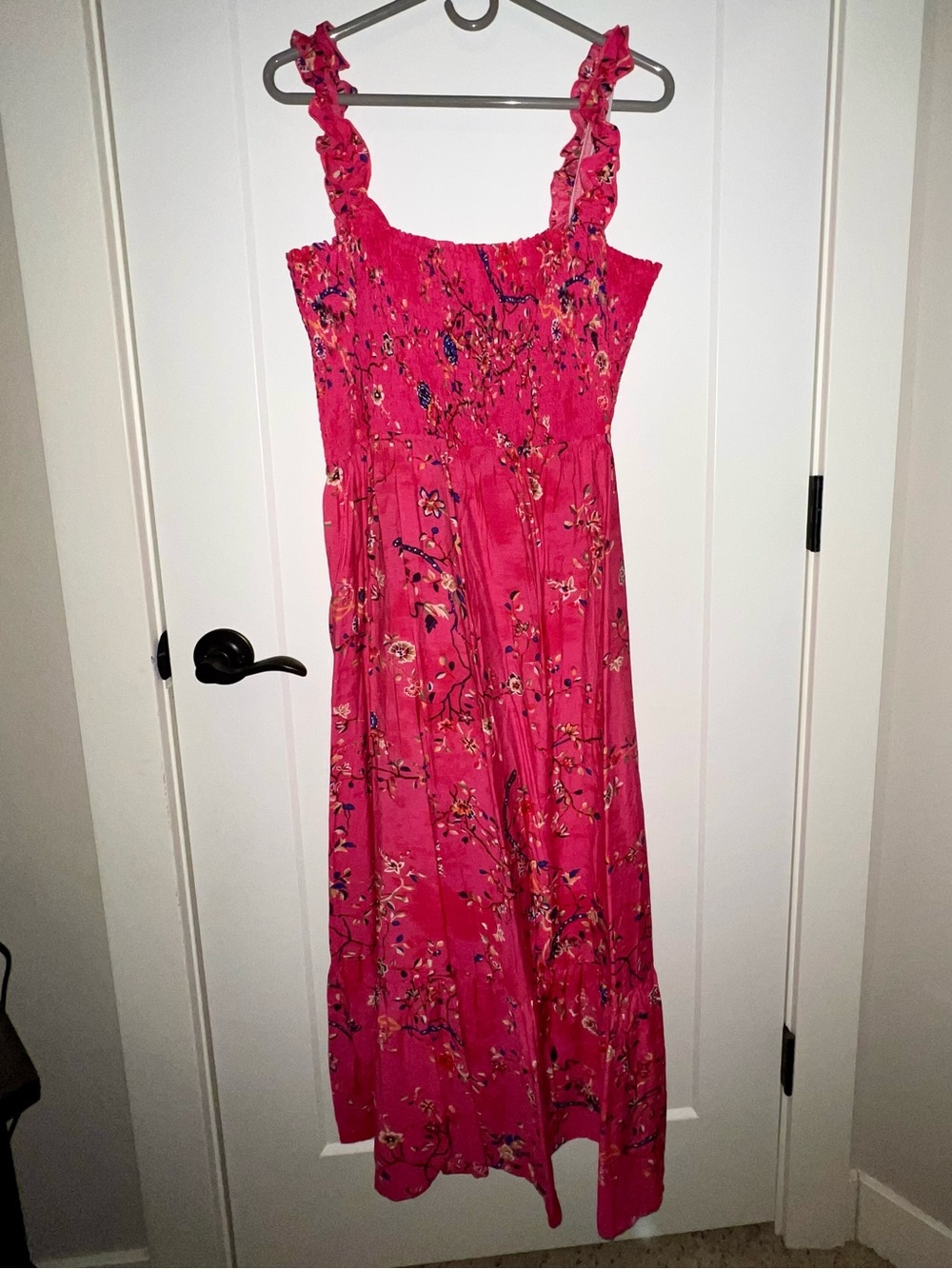 Pinup Fashion Pink Floral Smocked Midi Dress - Women Size 20 NWT - Picture 2 of 5